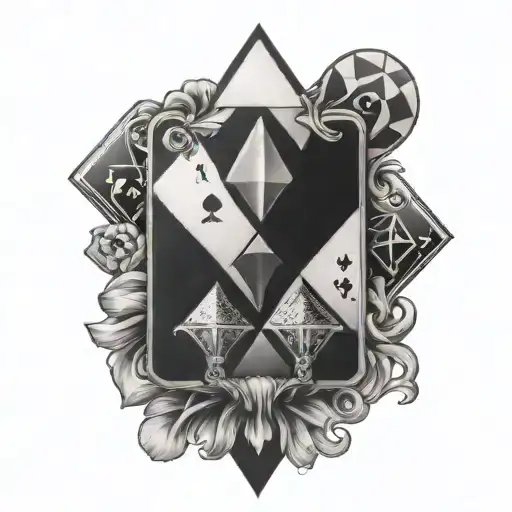 7 of diamonds tattoo design idea