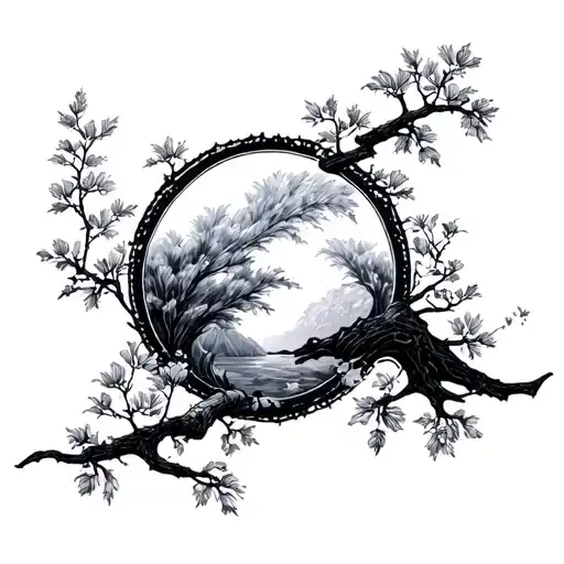 symbolizes solitude and nature tattoo design idea