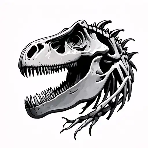 Dinosaur Skeleton tattoo design idea