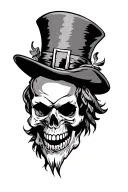skull leprechaun evil tattoo design idea