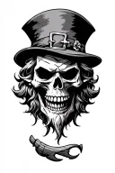 skull leprechaun evil tattoo design idea