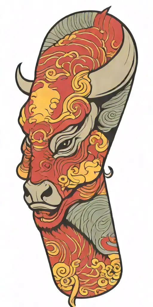 bull head tattoo design idea