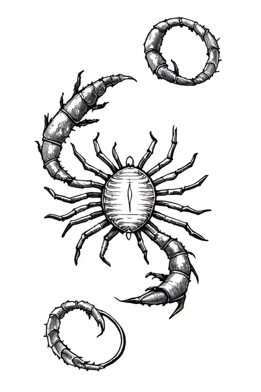 Astrology sign scorpio, gemini, virgo symbol tattoo design idea