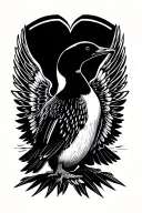 Loon with wings spread wide tattoo design idea