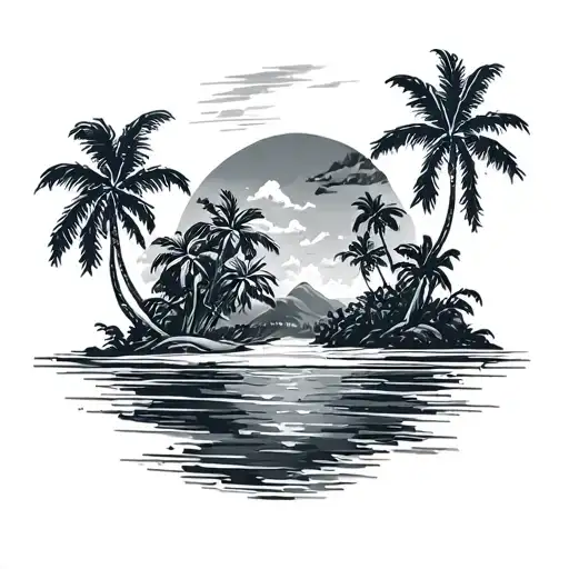 Hawaiian Island tattoo design idea