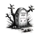 grave yard tattoo design idea