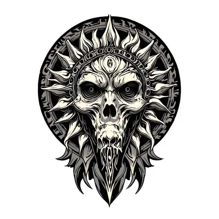 sun tattoo design idea