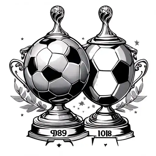 France World Cup Trophy '98 & '18 tattoo design idea