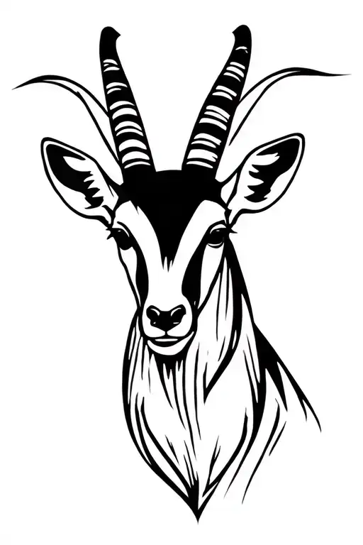Gazelle head tattoo design idea