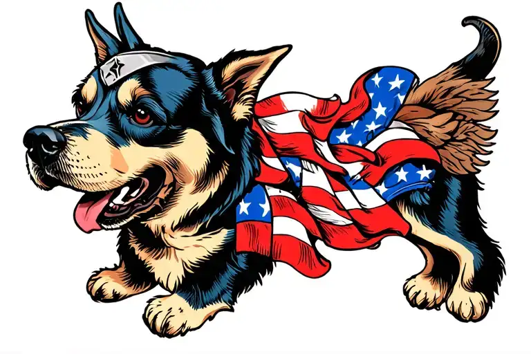 Underdog crusader tattoo fur adults unisex tattoo design idea