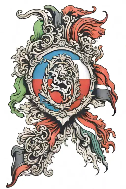 Italian and German flag tattoo design idea