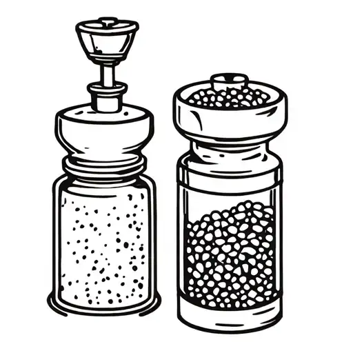 female salt and male pepper grinder tattoo design idea