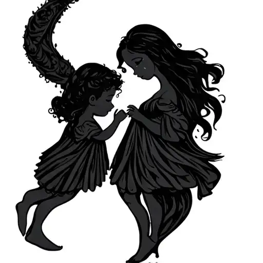 3 first name children and mom tattoo design idea