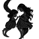 3 first name children and mom tattoo design idea