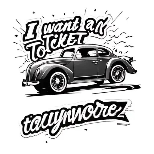So the tattoo idea is inspired from Tracy Chapman's song fast car. The line " I want a ticket to anywhere"  tattoo design idea
