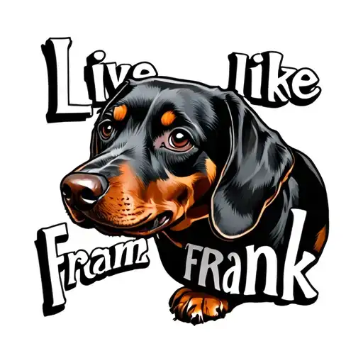 "Live like Frank" weiner dog tattoo design idea