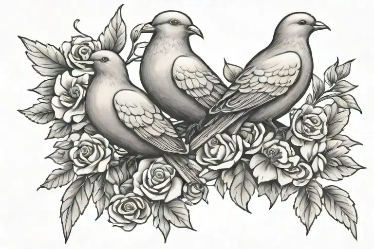 names with doves  tattoo design idea