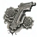 man drill lock tattoo design idea