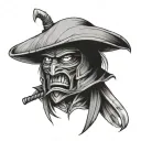 STRAW HAT RONIN tattoo design idea