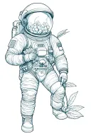 Astronaut Azalea flower tattoo design idea