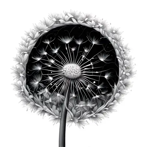 dandelion creating a semicolon tattoo design idea