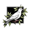 Dove With Olive Branch tattoo design idea