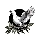 Dove With Olive Branch tattoo design idea