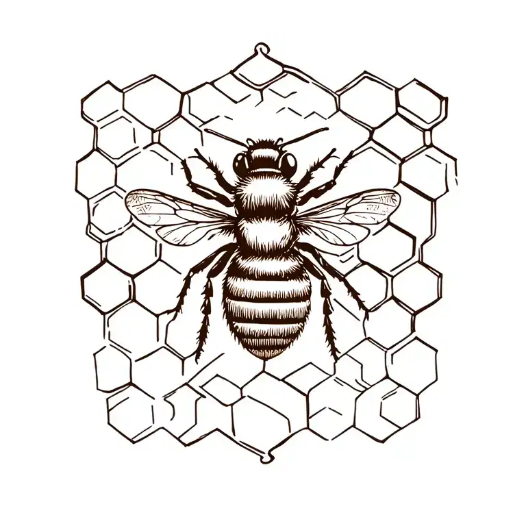 bees and honeycomb  inspired tattoo design idea