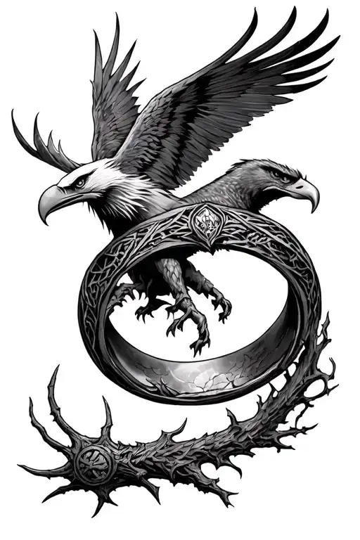 lord of the rings, hobbit, eagles, ents, Rohan, witch king, arkenstone, one ring tattoo design idea