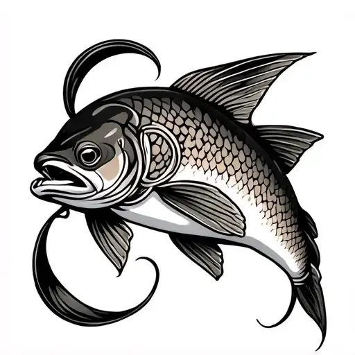 celtic trout tattoo design idea