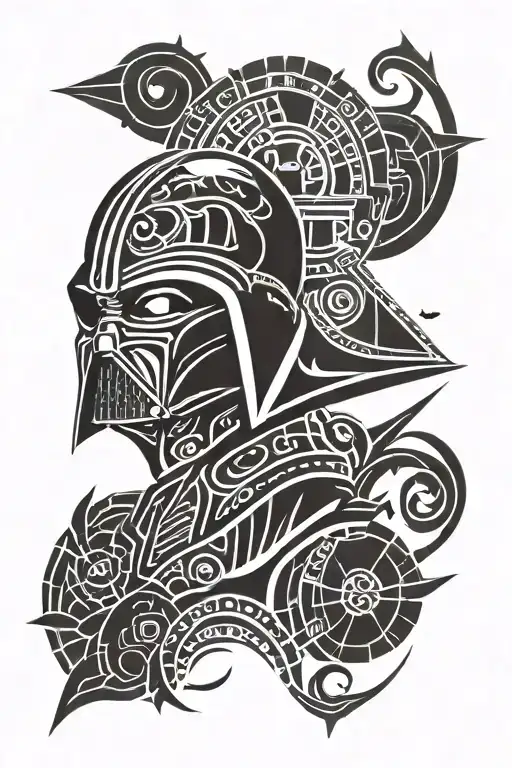star wars, villain, tribal pattern tattoo design idea