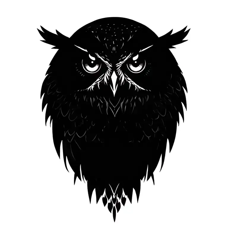 demon they are and the eyes of the owl tattoo design idea