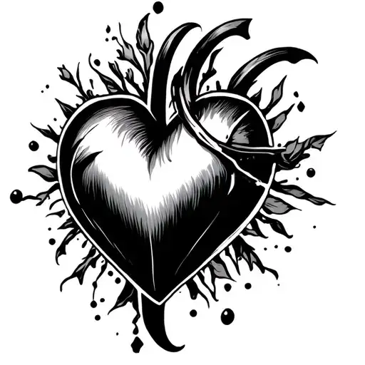 K Heart tattoo design idea