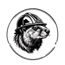 beaver in hard hat tattoo design idea