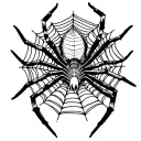Spider with big web knee cap  tattoo design idea