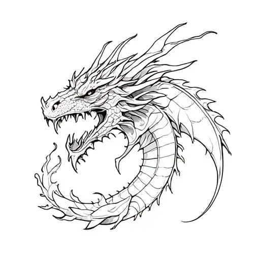 dragon and fantasy themed tattoo tattoo design idea