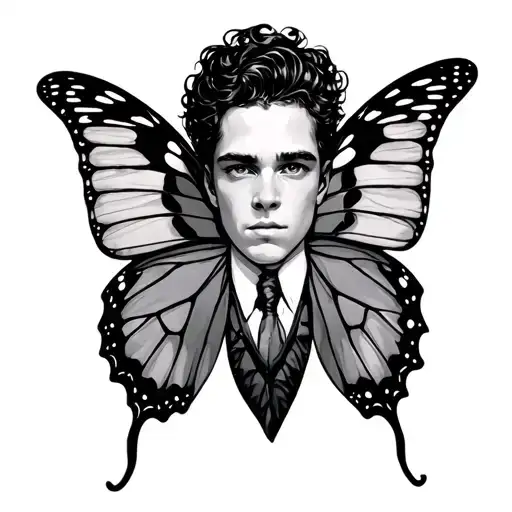 Thomas Casper Wyatt in butterfly wings  tattoo design idea