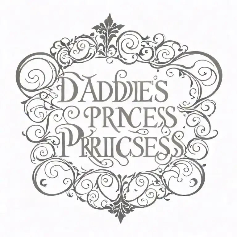 text "Daddies Princess" tattoo design idea