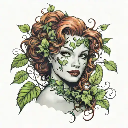 poison ivy dc comics Gotham tattoo design idea
