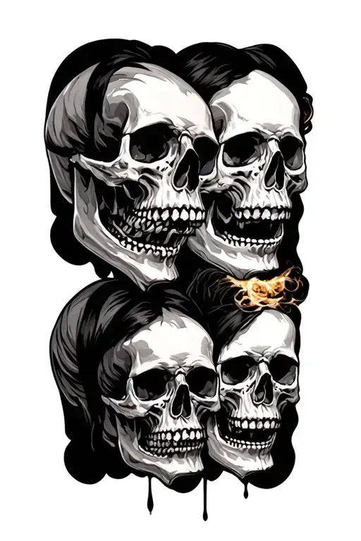 skulls representing dark periods tattoo design idea