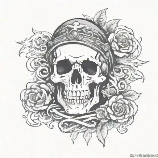 skull with number 13 and smoke forming the shape tattoo design idea
