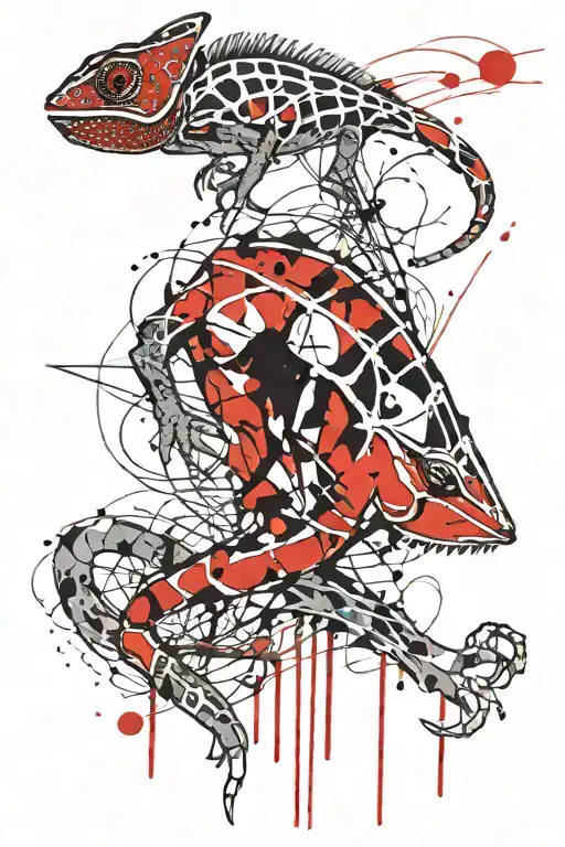 chameleon tattoo design idea