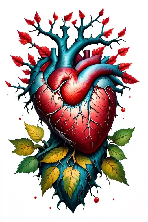 Poison Tree without leaves wrapped around a heart  tattoo design idea