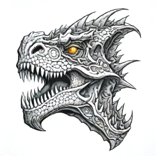Dinosaur dragon from the game Dark sous tattoo design idea