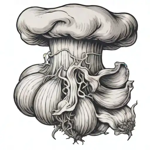 head of garlic wearing a chef's hat tattoo design idea