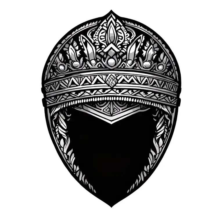 detailed aztec princess crown tattoo design idea