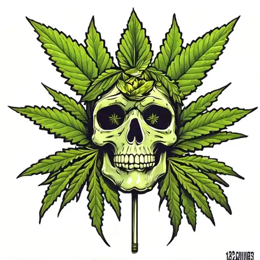 420 made out of weed tattoo design idea