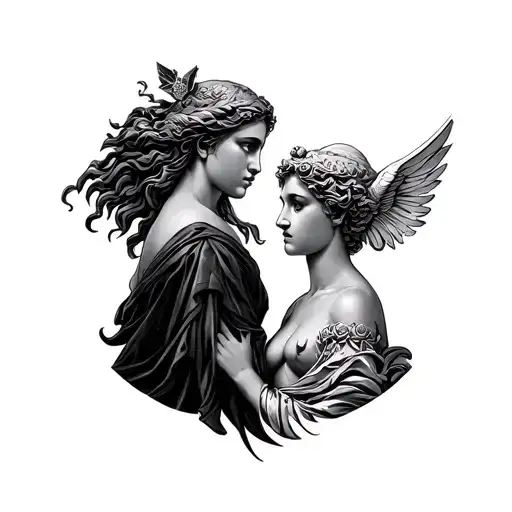 Artemis And Apollo tattoo design idea