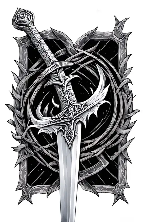 lord of the rings narsil sword tattoo design idea