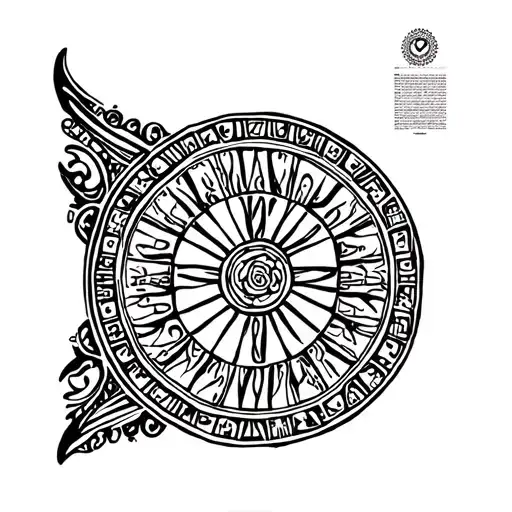 aztec calendar glyph tattoo design idea